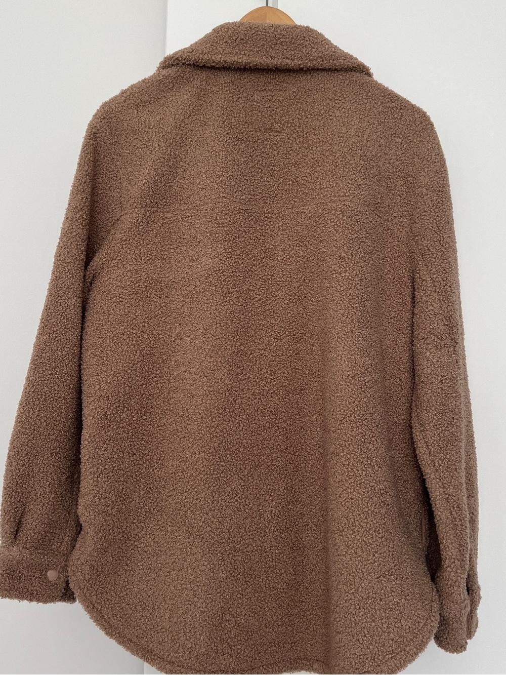 NWT Abercrombie & Fitch Brown Sherpa Shacket Shirt Jacket Soft Lined Size Medium - Picture 2 of 5